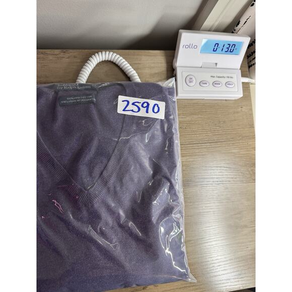 Vintage Polo Ralph Lauren V-Neck Sweater Men’s XL Purple Pima Cotton Pony Preppy - Picture 9 of 9